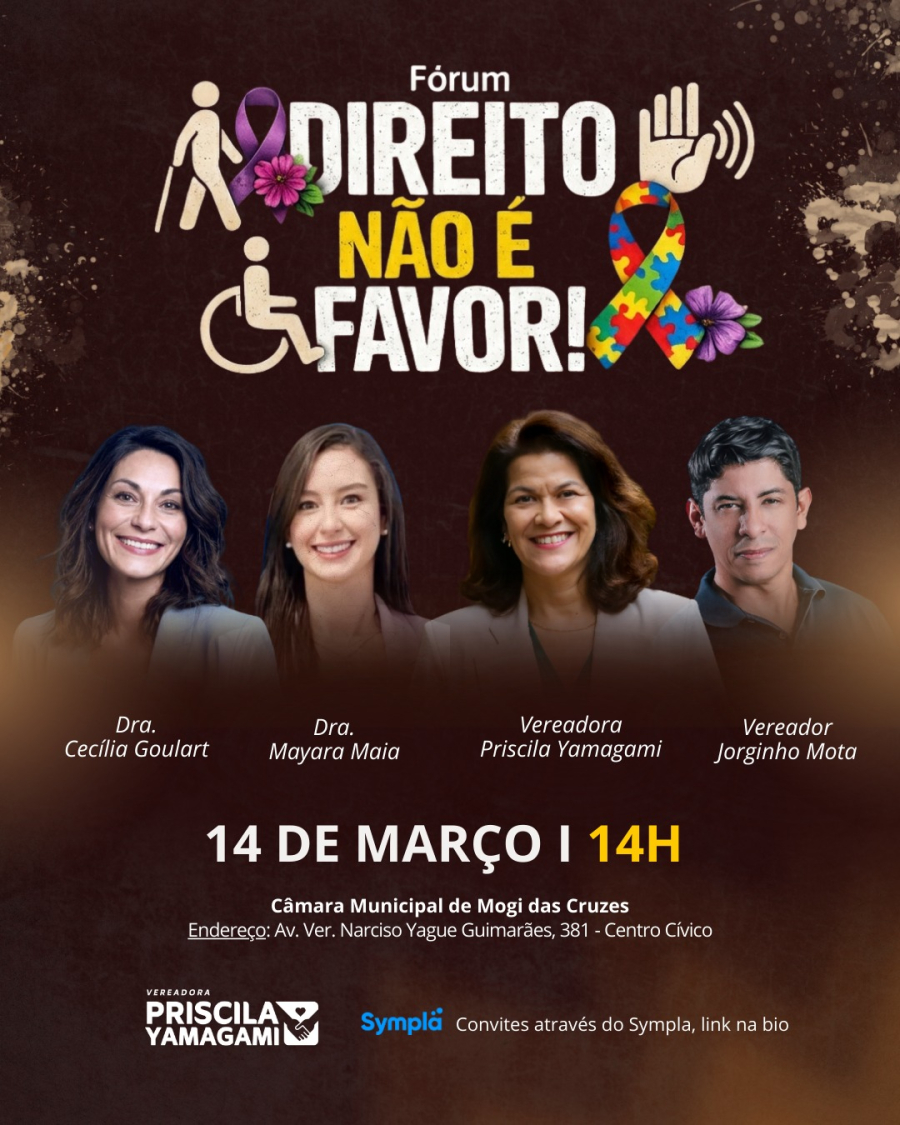 FÓRUM “DIREITO NÃO É FAVOR” DISCUTE DIREITOS DAS PESSOAS COM DEFICIÊNCIA EM MOGI DAS CRUZES