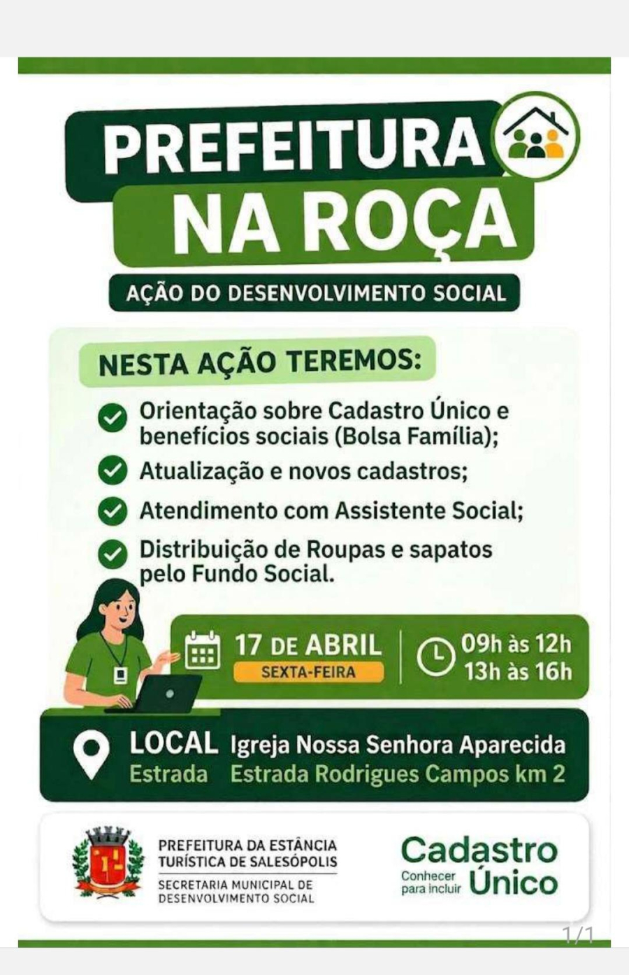 PREFEITURA NA ROÇA: Ação de Desenvolvimento Social!