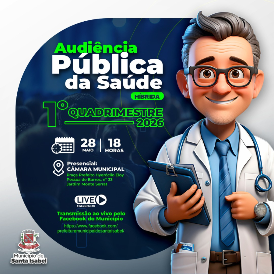 Saúde de Santa Isabel realizará audiência pública de prestação de contas