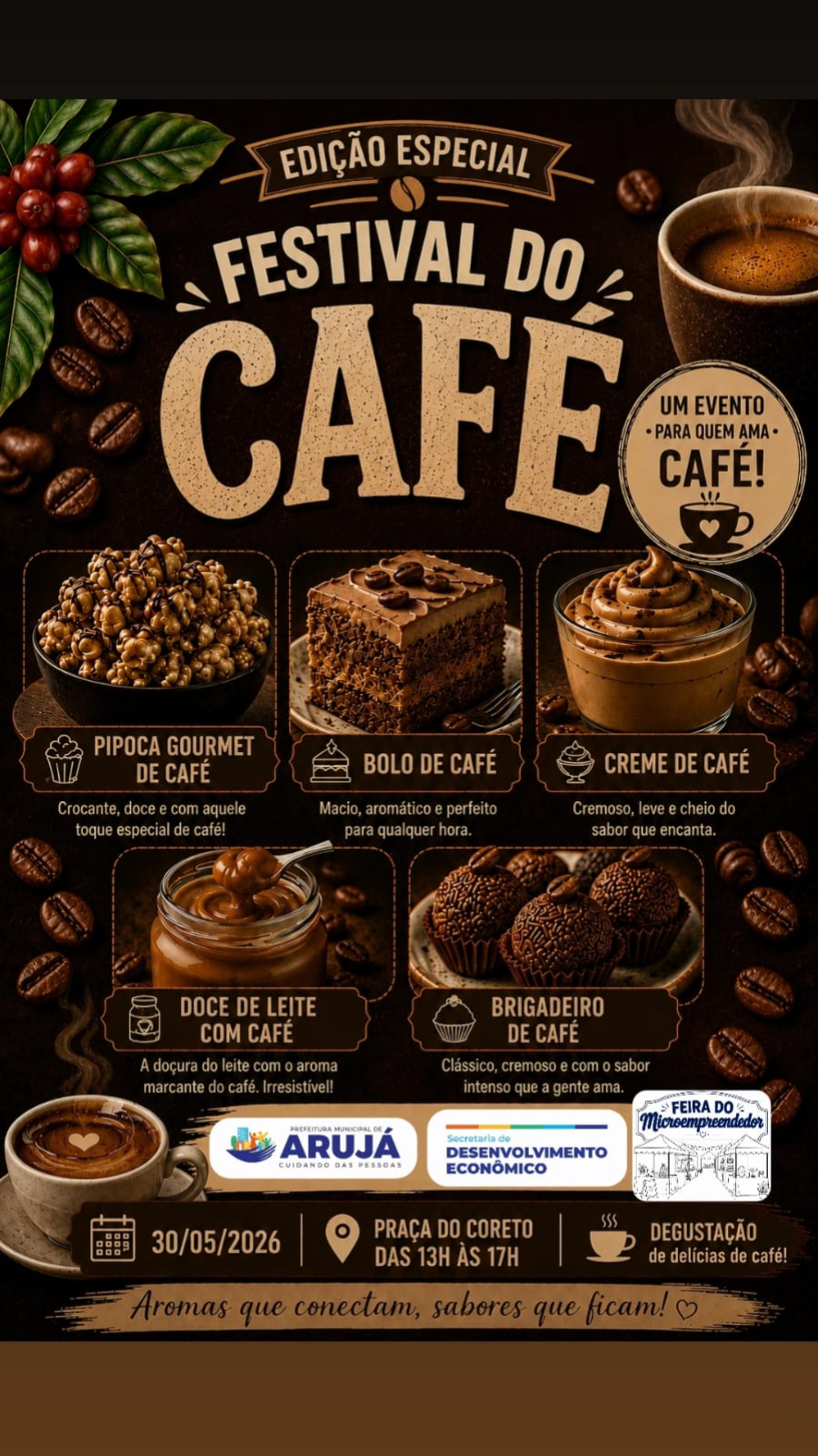 Prefeitura de Arujá promove o Primeiro Festival do Café neste sábado (30)