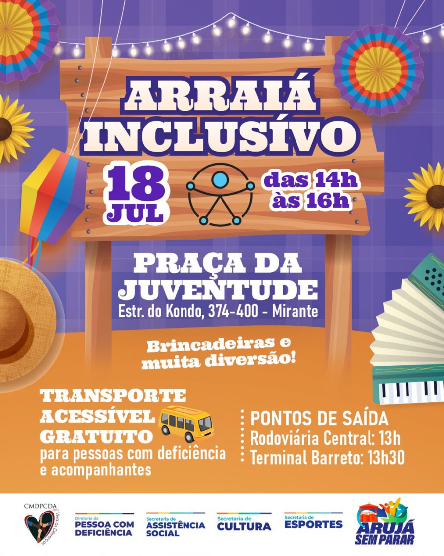 A Prefeitura de Arujá, em parceria com o Conselho Municipal dos Direitos das Pessoas com Deficiência, prepara uma tarde especial para celebrar a inclusão, a convivência e a alegria de estar junto.