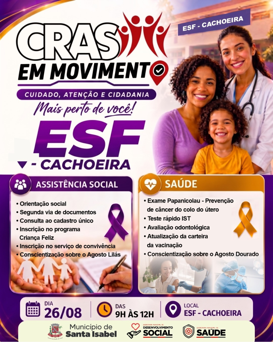 ‘CRAS em Movimento’ leva serviços de assistência social e saúde à ESF Cachoeira